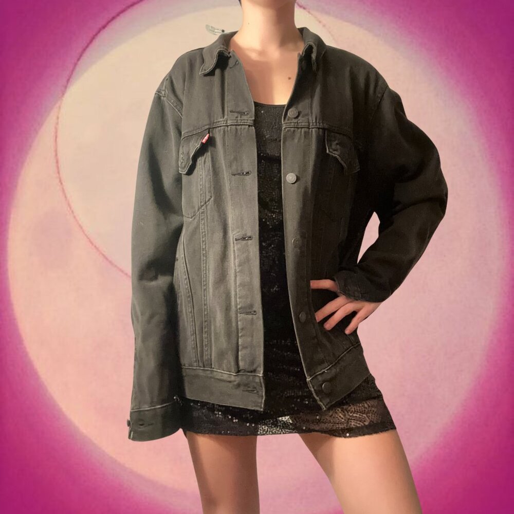 Levi's Black 90's Trucker Oversize Denim Jacket